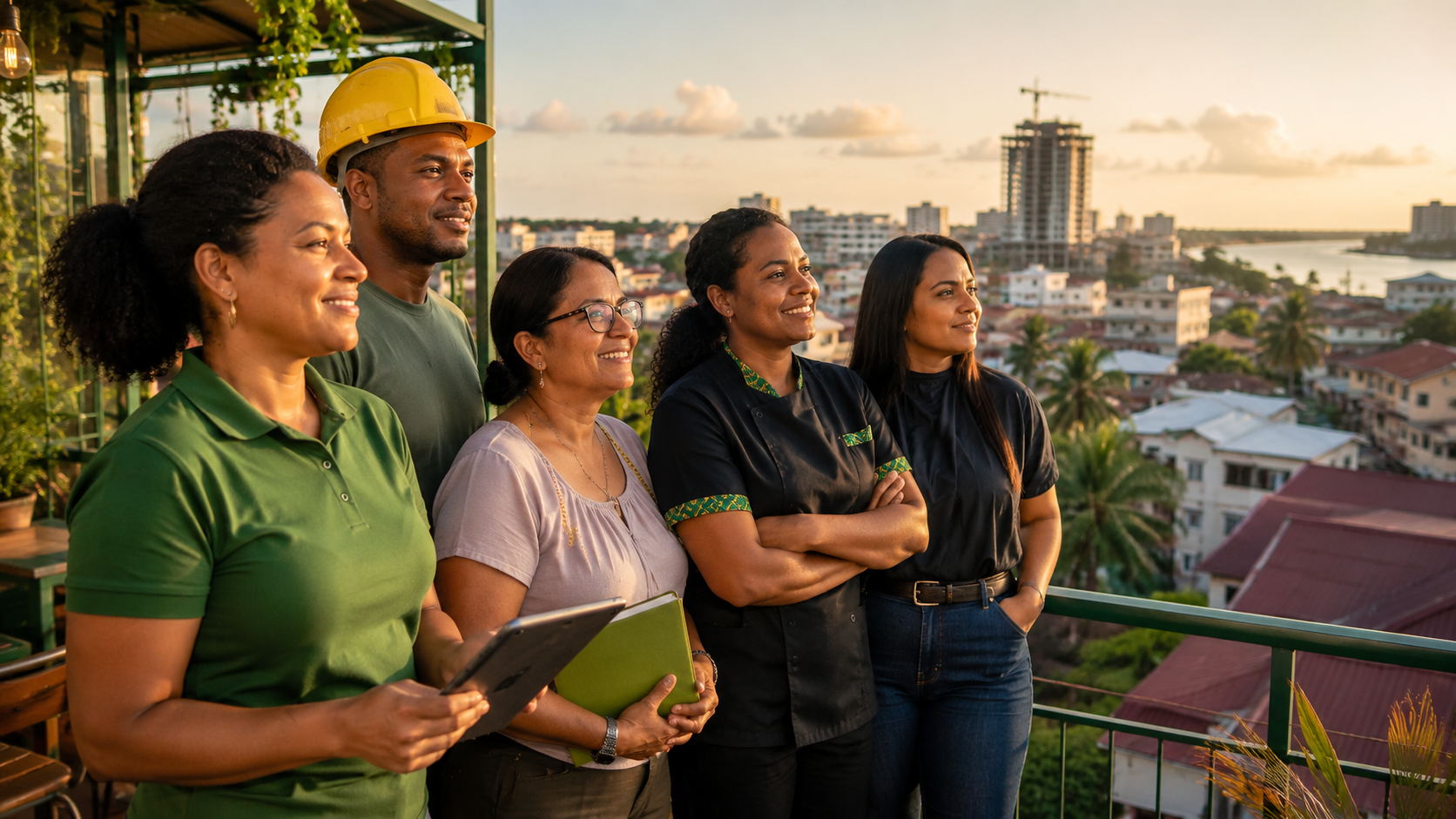 Ondernemers kijken uit over Paramaribo